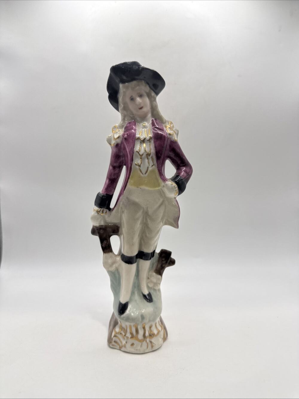 Vintage Porcelain Colonial Cavalier Gentleman Figurine Hand Painted 8” *